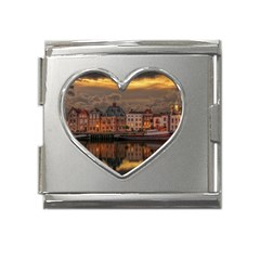 Old Port Of Maasslui Netherlands Mega Link Heart Italian Charm (18mm) by 99art