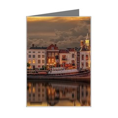 Old Port Of Maasslui Netherlands Mini Greeting Card by 99art