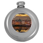 Old Port Of Maasslui Netherlands Round Hip Flask (5 oz) Front