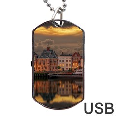 Old Port Of Maasslui Netherlands Dog Tag Usb Flash (two Sides) by 99art