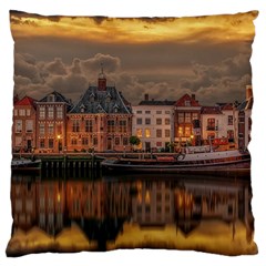 Old Port Of Maasslui Netherlands Large Cushion Case (two Sides) by 99art