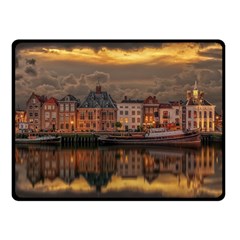 Old Port Of Maasslui Netherlands Two Sides Fleece Blanket (small) by 99art