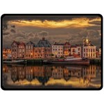 Old Port Of Maasslui Netherlands Two Sides Fleece Blanket (Large) 80 x60  Blanket Front