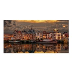 Old Port Of Maasslui Netherlands Satin Shawl 45  X 80  by 99art