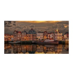 Old Port Of Maasslui Netherlands Satin Wrap 35  X 70  by 99art