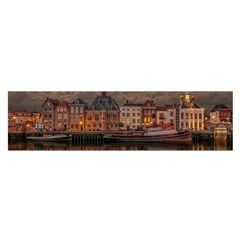 Old Port Of Maasslui Netherlands Oblong Satin Scarf (16  X 60 ) by 99art