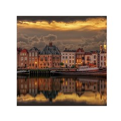 Old Port Of Maasslui Netherlands Square Satin Scarf (30  X 30 ) by 99art