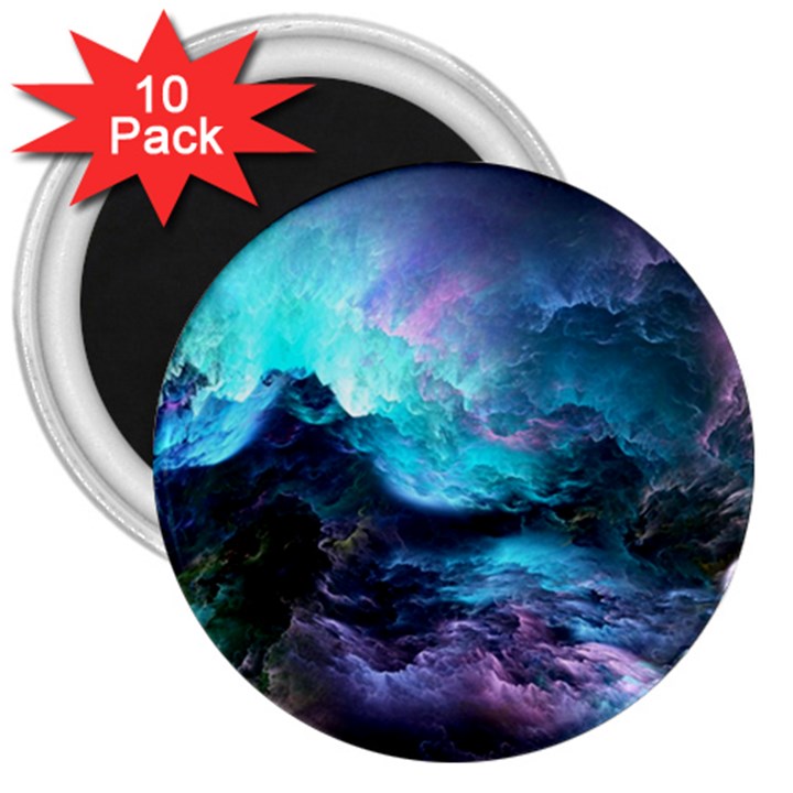 Abstract Graphics Nebula Psychedelic Space 3  Magnets (10 pack) 