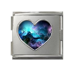 Abstract Graphics Nebula Psychedelic Space Mega Link Heart Italian Charm (18mm)