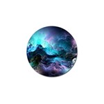 Abstract Graphics Nebula Psychedelic Space Golf Ball Marker Front