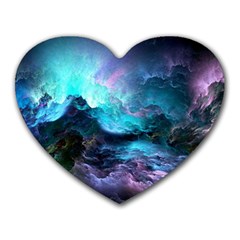 Abstract Graphics Nebula Psychedelic Space Heart Mousepad by 99art