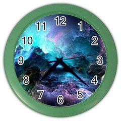 Abstract Graphics Nebula Psychedelic Space Color Wall Clock