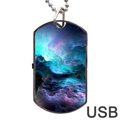 Abstract Graphics Nebula Psychedelic Space Dog Tag USB Flash (Two Sides)