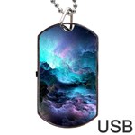 Abstract Graphics Nebula Psychedelic Space Dog Tag USB Flash (Two Sides) Front