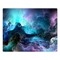 Abstract Graphics Nebula Psychedelic Space Two Sides Premium Plush Fleece Blanket (Large)