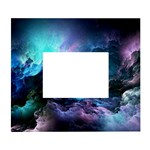 Abstract Graphics Nebula Psychedelic Space White Wall Photo Frame 5  x 7  Front