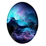 Abstract Graphics Nebula Psychedelic Space Oval Glass Fridge Magnet (4 pack) Front