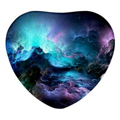 Abstract Graphics Nebula Psychedelic Space Heart Glass Fridge Magnet (4 Pack) by 99art