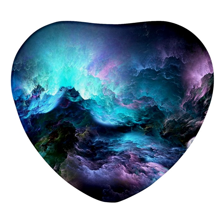 Abstract Graphics Nebula Psychedelic Space Heart Glass Fridge Magnet (4 pack)