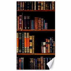 Assorted Title Of Books Piled In The Shelves Assorted Book Lot Inside The Wooden Shelf Canvas 40  X 72  by 99art