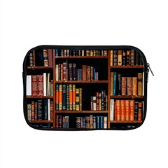 Assorted Title Of Books Piled In The Shelves Assorted Book Lot Inside The Wooden Shelf Apple Macbook Pro 15  Zipper Case by 99art