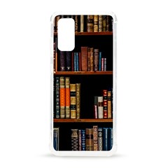 Assorted Title Of Books Piled In The Shelves Assorted Book Lot Inside The Wooden Shelf Samsung Galaxy S20 6 2 Inch Tpu Uv Case by 99art