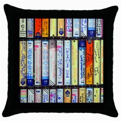 Cassette Tape Music Vintage 1980s 70s Throw Pillow Case (black) by 99art