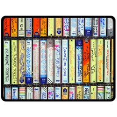 Cassette Tape Music Vintage 1980s 70s Two Sides Fleece Blanket (large) by 99art