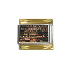 Books On Bookshelf Assorted Color Book Lot In Bookcase Library Gold Trim Italian Charm (9mm) by 99art