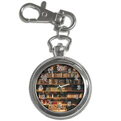 Books On Bookshelf Assorted Color Book Lot In Bookcase Library Key Chain Watches