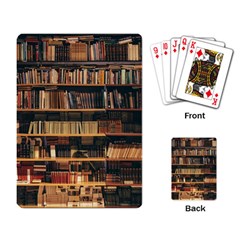 Books On Bookshelf Assorted Color Book Lot In Bookcase Library Playing Cards Single Design (Rectangle)