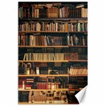 Books On Bookshelf Assorted Color Book Lot In Bookcase Library Canvas 20  x 30  19.62 x28.9  Canvas - 1