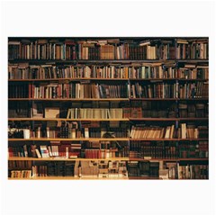 Books On Bookshelf Assorted Color Book Lot In Bookcase Library Large Glasses Cloth (2 Sides)