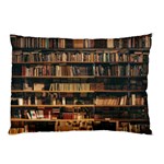 Books On Bookshelf Assorted Color Book Lot In Bookcase Library Pillow Case 26.62 x18.9  Pillow Case