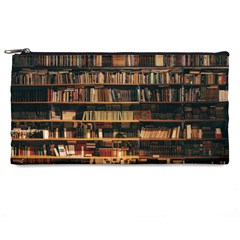 Books On Bookshelf Assorted Color Book Lot In Bookcase Library Pencil Case