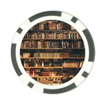 Books On Bookshelf Assorted Color Book Lot In Bookcase Library Poker Chip Card Guard (10 pack) Front