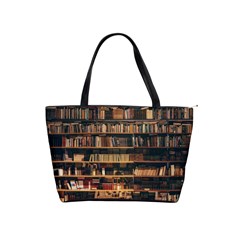 Books On Bookshelf Assorted Color Book Lot In Bookcase Library Classic Shoulder Handbag