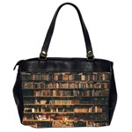 Books On Bookshelf Assorted Color Book Lot In Bookcase Library Oversize Office Handbag (2 Sides) Back