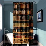 Books On Bookshelf Assorted Color Book Lot In Bookcase Library Shower Curtain 36  x 72  (Stall)  Curtain(36 X72 ) - 33.26 x66.24  Curtain(36 X72 )