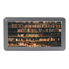 Books On Bookshelf Assorted Color Book Lot In Bookcase Library Memory Card Reader (mini) by 99art