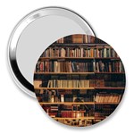 Books On Bookshelf Assorted Color Book Lot In Bookcase Library 3  Handbag Mirrors Front