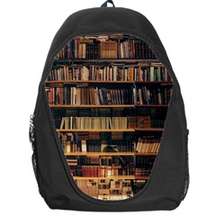 Books On Bookshelf Assorted Color Book Lot In Bookcase Library Backpack Bag