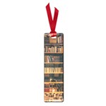 Books On Bookshelf Assorted Color Book Lot In Bookcase Library Small Book Marks Front