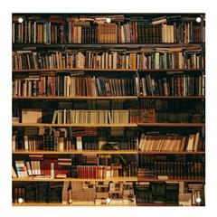 Books On Bookshelf Assorted Color Book Lot In Bookcase Library Banner And Sign 4  X 4  by 99art