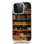 Books On Bookshelf Assorted Color Book Lot In Bookcase Library iPhone 14 Pro TPU UV Print Case Front