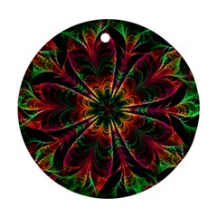 Multicolored Flower Mandala Wallpaper Kaleidoscope Pattern Ornament (round)