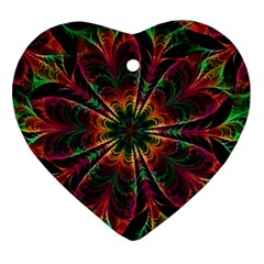 Multicolored Flower Mandala Wallpaper Kaleidoscope Pattern Ornament (heart)