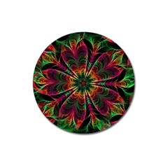 Multicolored Flower Mandala Wallpaper Kaleidoscope Pattern Magnet 3  (round) by 99art