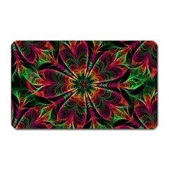 Multicolored Flower Mandala Wallpaper Kaleidoscope Pattern Magnet (rectangular) by 99art