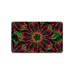 Multicolored Flower Mandala Wallpaper Kaleidoscope Pattern Magnet (Name Card) Front